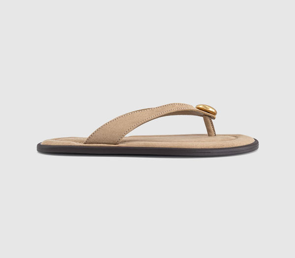Womens OFFICE Sardinia Hardware Toe Post Sandals Taupe