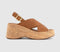 Womens Office Mojito Cross Over Cork Wedge Heels Tan Uk Size 8