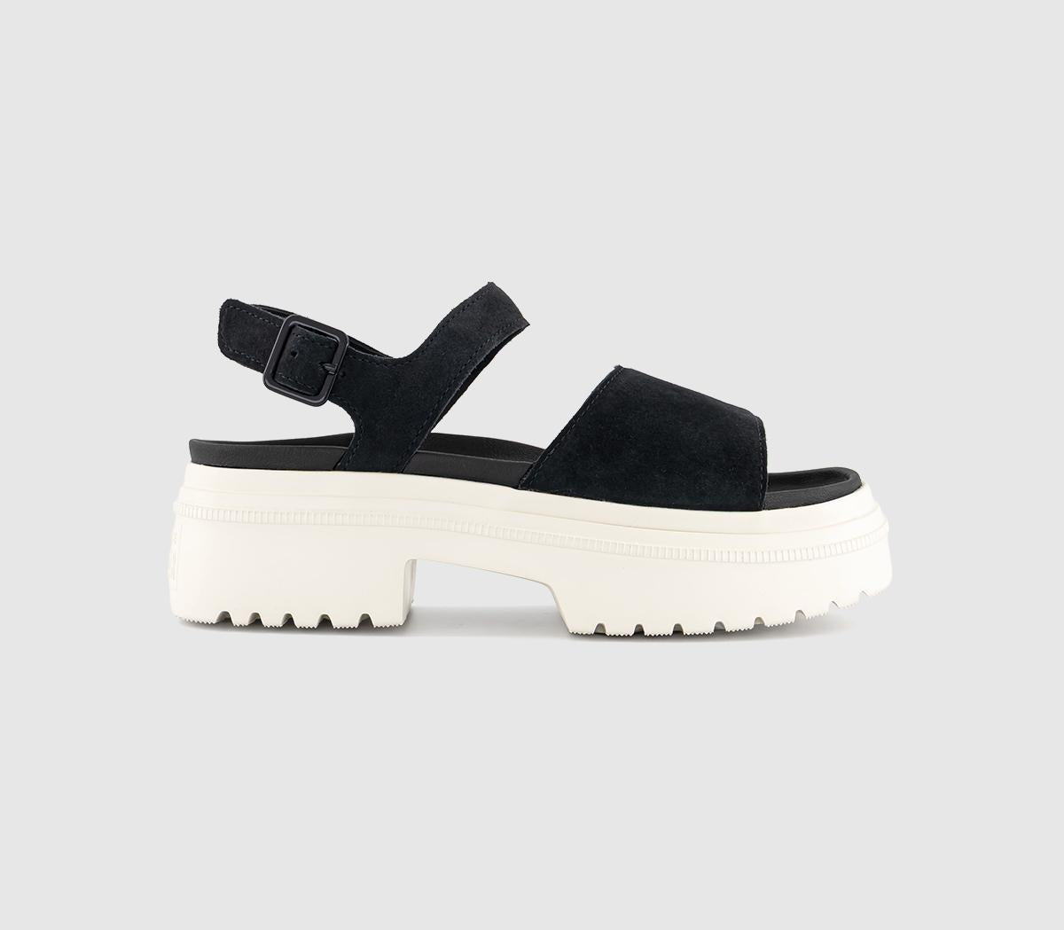Womens Converse All Star Lugged Heel Sandals Black Black Egret