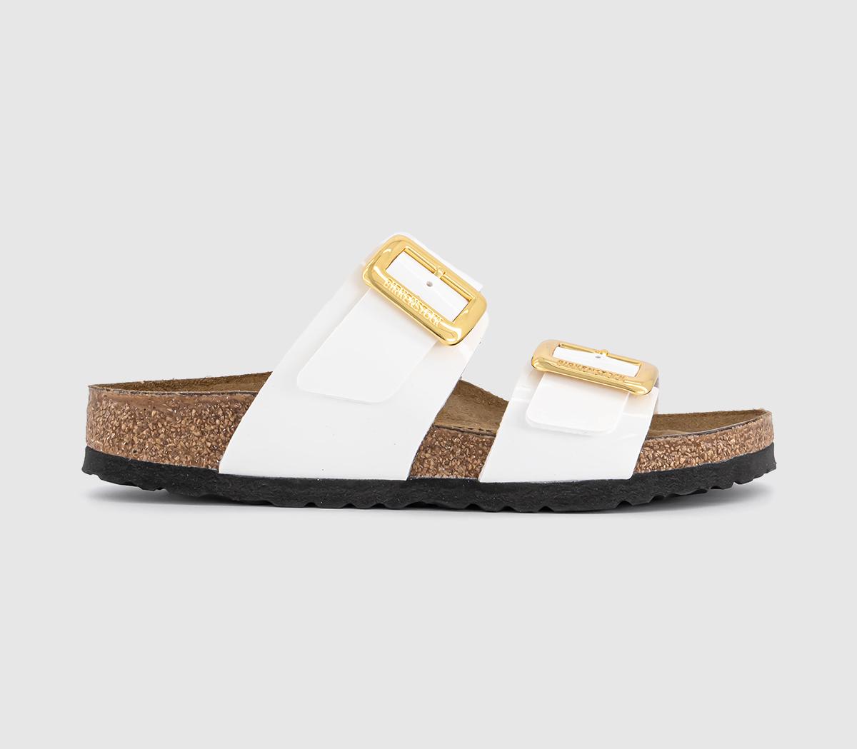 Womens BIRKENSTOCK Sydney Two Strap Sandals White Patent