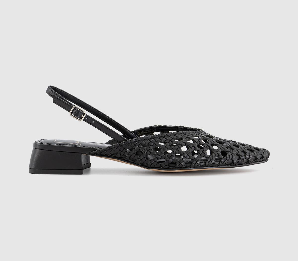 Womens Dolce Vita Birdie Woven Slingback Flats Black