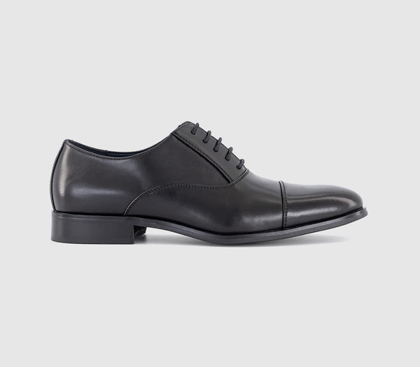 Mens OFFICE Myddle Punch Detail Toe Cap Oxford Shoes Black