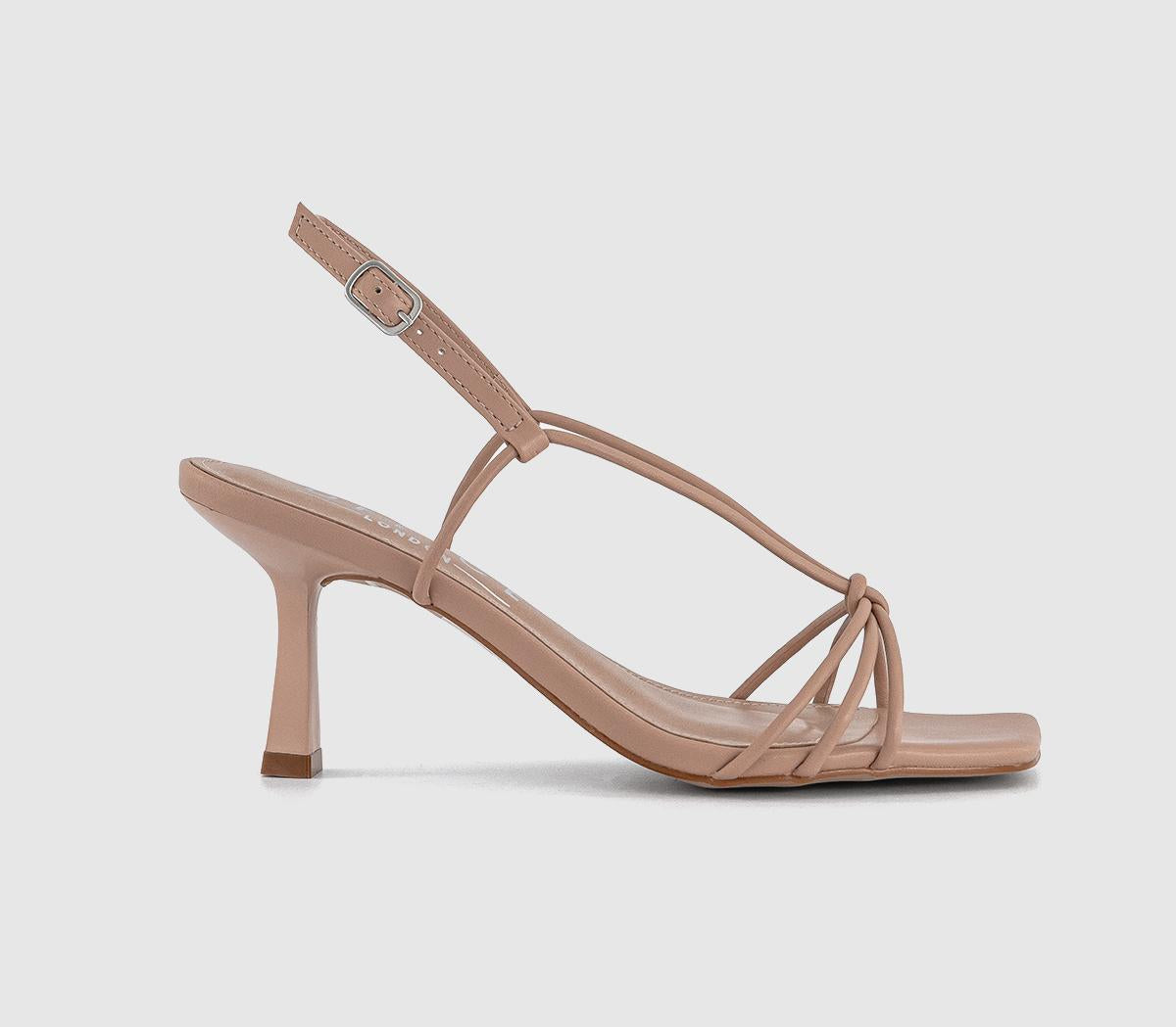 Womens OFFICE Mischa Knotted Slingback Heeled Sandals Blush