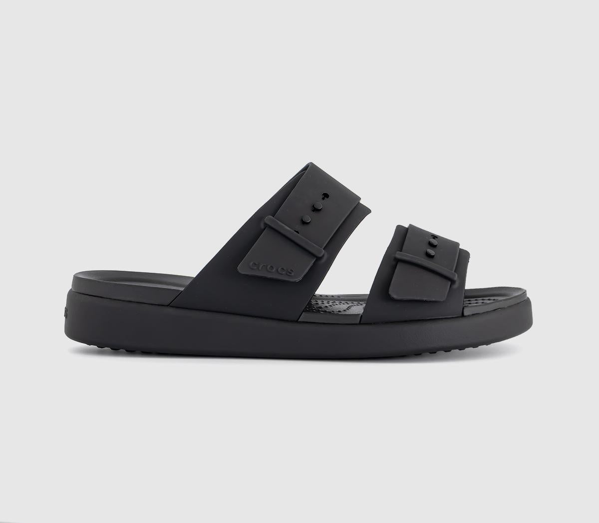 Womens Crocs Brooklyn Buckle Low Sandals Black