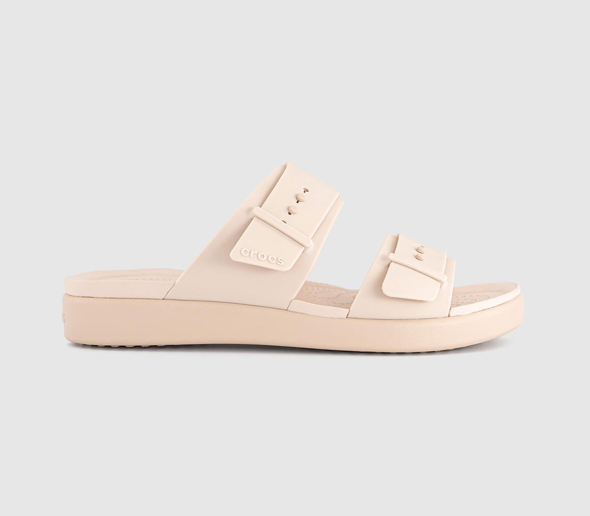 Womens Crocs Brooklyn Buckle Low Sandals Quartz