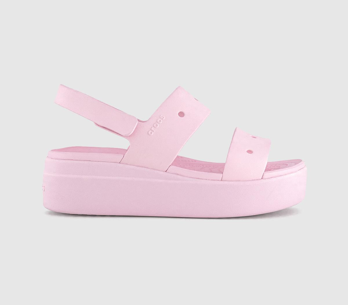 Womens Crocs Brooklyn 4U Sandals Pink Milk