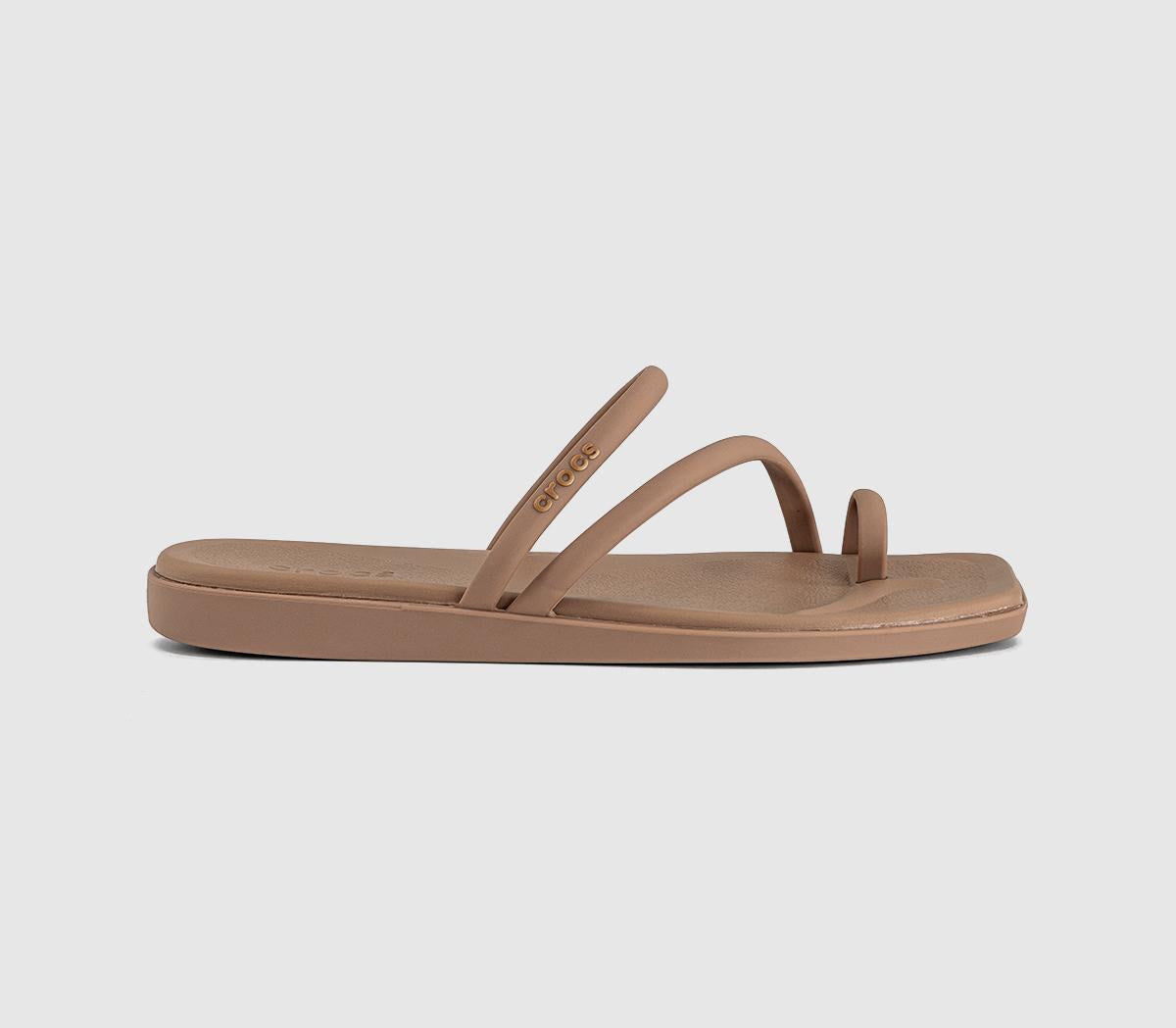 Womens Crocs Miami Toe Loop Sandals Milk Chocolate