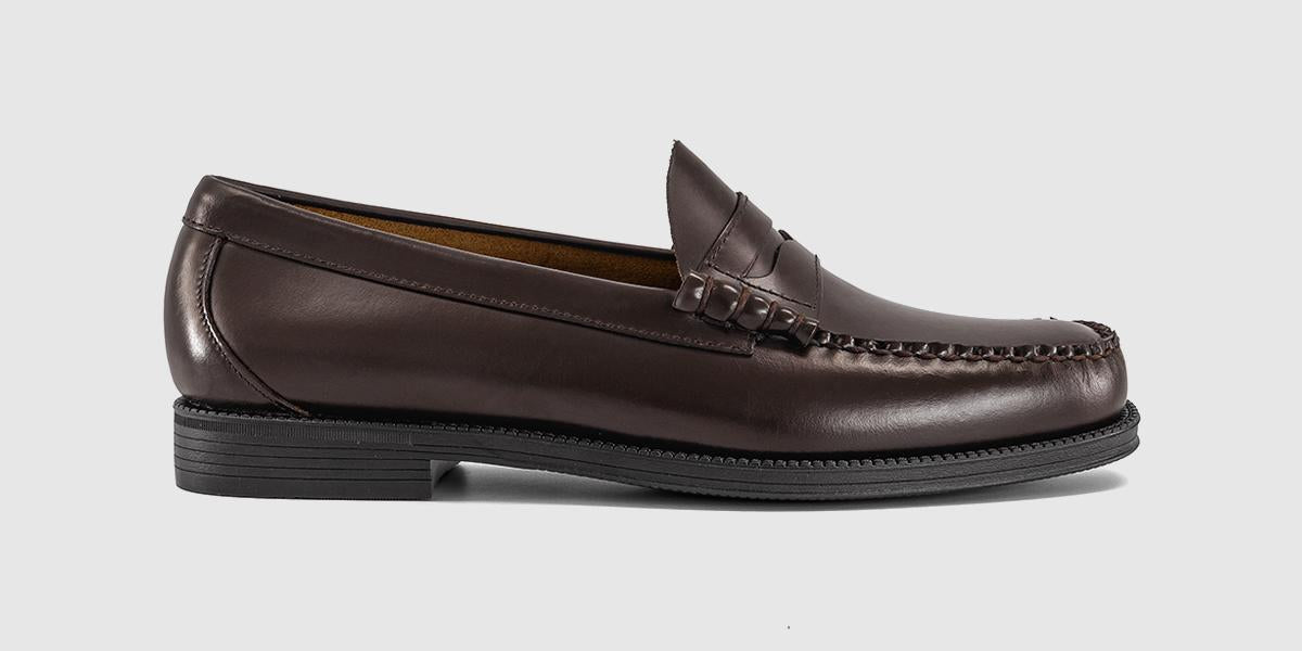 靴 Shirred Gloss Leather Penny Loafers Mens G.H Bass & Co Easy Weejun Larson Moc Penny Loafers Chocolate
