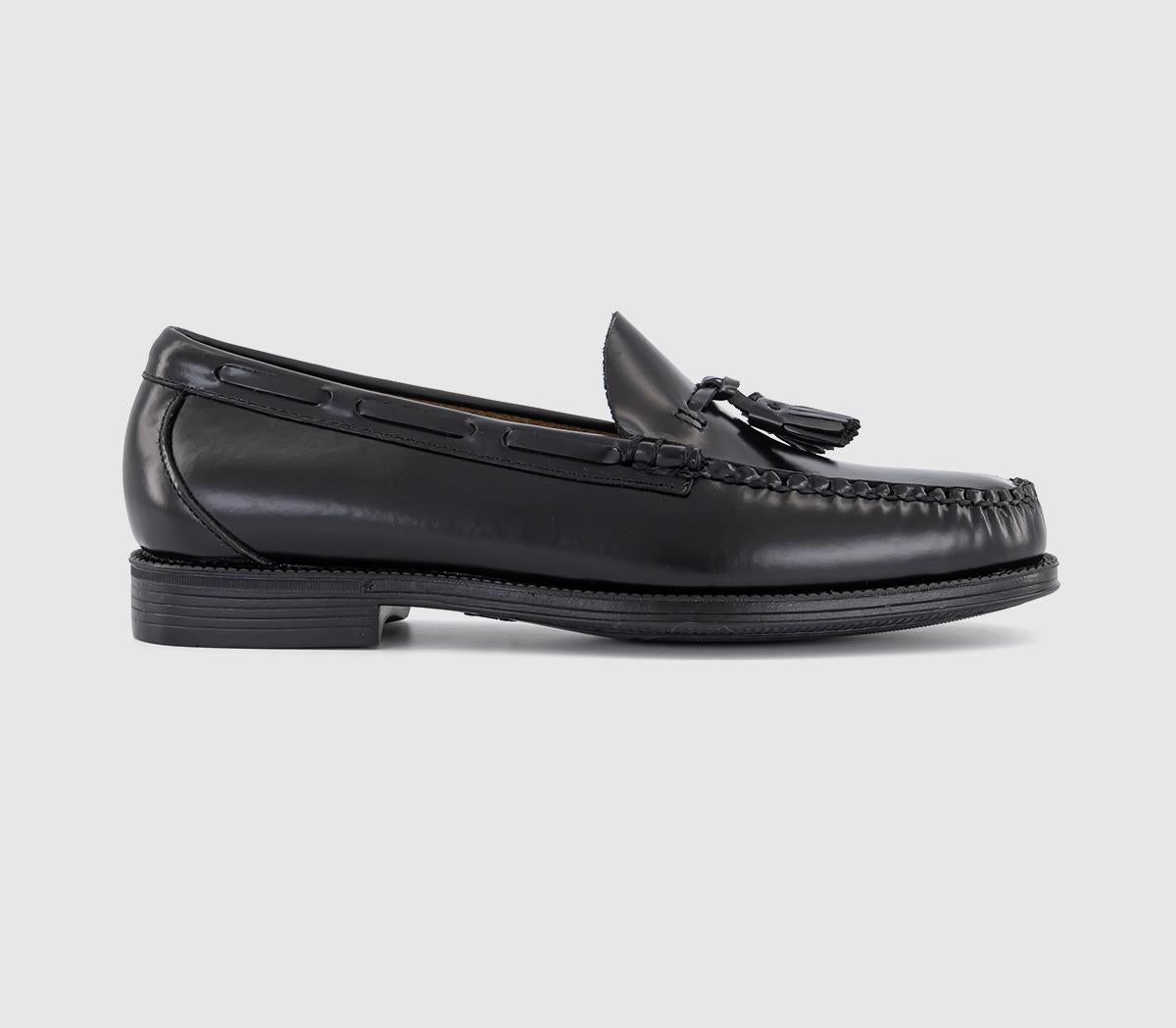 Mens G.H Bass & Co Easy Weejun Larkin Moc Tassel Loafers Black Leather