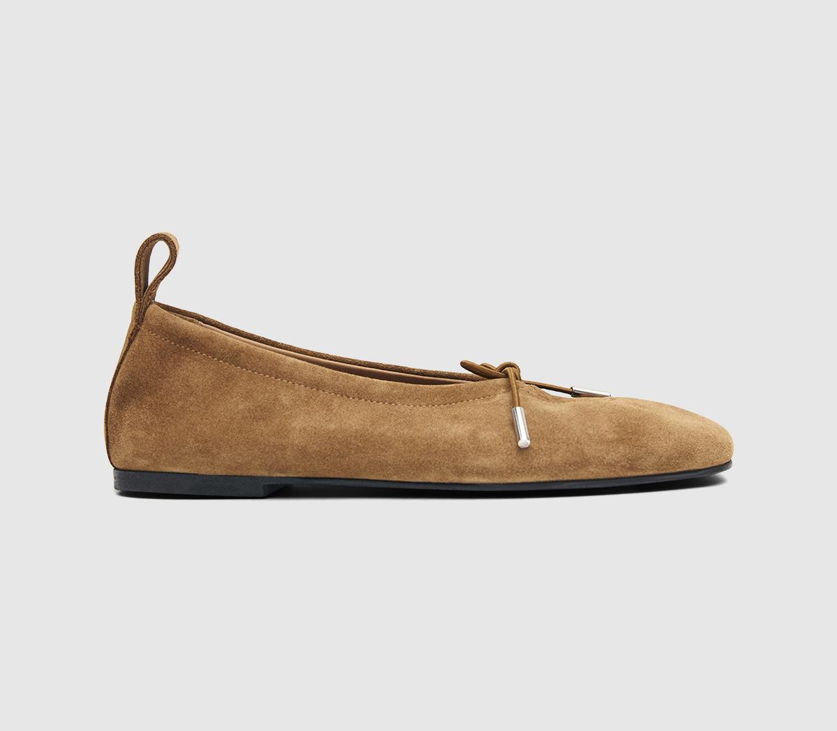 Womens ALOHAS Rosalind Ballet Pumps Tan Suede