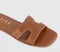 Womens OFFICE Slade Cut Out Sliders Tan