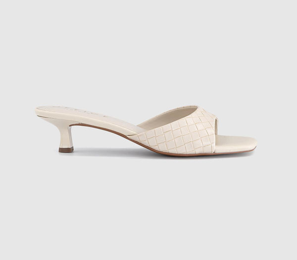 Womens OFFICE Minnie Kitten Heel Mules Off White