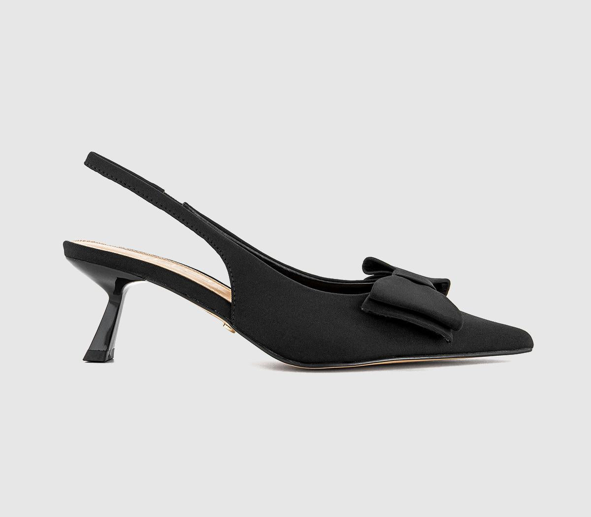 Womens OFFICE Molly Bow Detail Slingback Kitten Heels Black