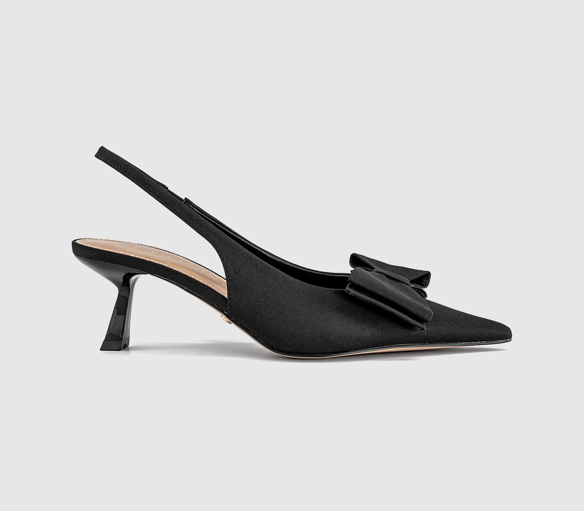 Womens OFFICE Molly Bow Detail Slingback Kitten Heels New Black