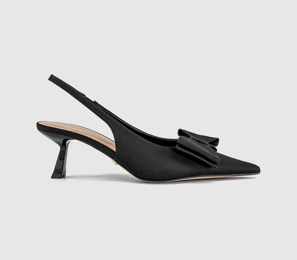 Womens OFFICE Molly Bow Detail Slingback Kitten Heels New Black