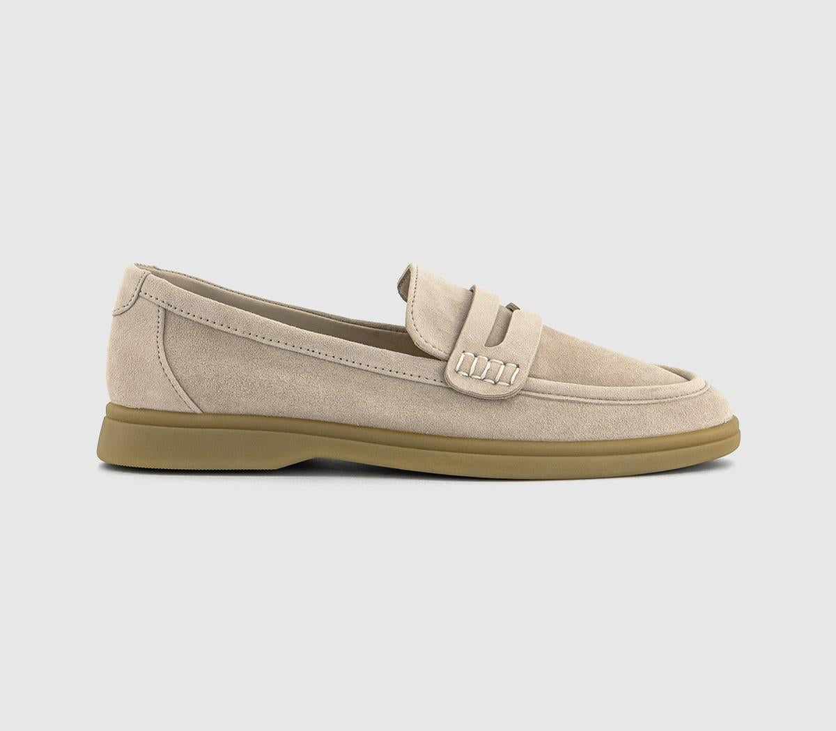 Womens Office Fairbanks Gum Sole Loafers Beige Suede Uk Size 5