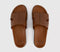 Mens OFFICE Sebastian Cut Out Sliders Tan