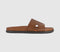 Mens OFFICE Sebastian Cut Out Sliders Tan