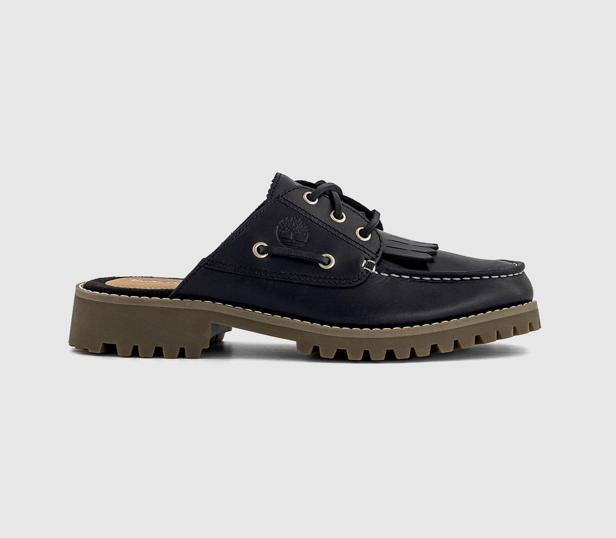 Womens Timberland Noreen Mules Black Full Grain