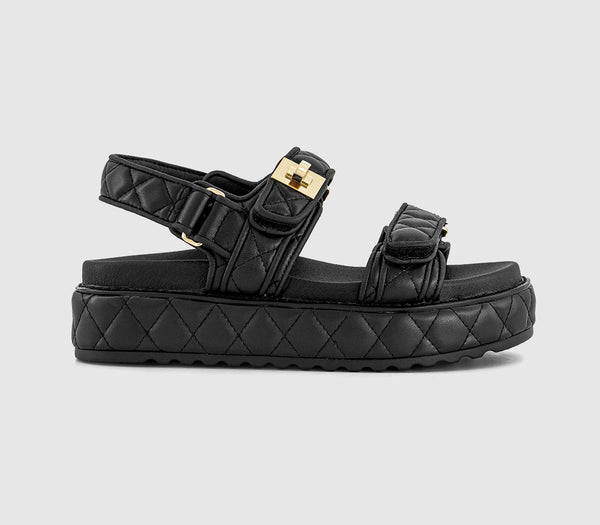 Womens Steve Madden Big Mona Quilted Sandals Black
