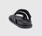 Mens OFFICE Stepney Cut Out Two Strap Footbed Sandals Black