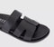 Mens OFFICE Stepney Cut Out Two Strap Footbed Sandals Black