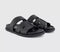 Mens OFFICE Stepney Cut Out Two Strap Footbed Sandals Black