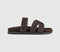 Mens OFFICE Stepney Cut Out Two Strap Footbed Sandals Brown Suede