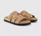 Mens OFFICE Stepney Cut Out Two Strap Footbed Sandals M Taupe
