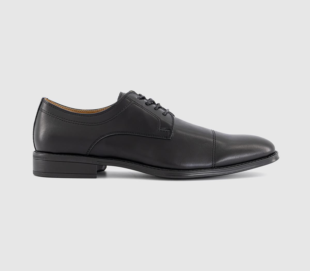 Mens OFFICE Maxwell Toe Cap Derby Shoes Black