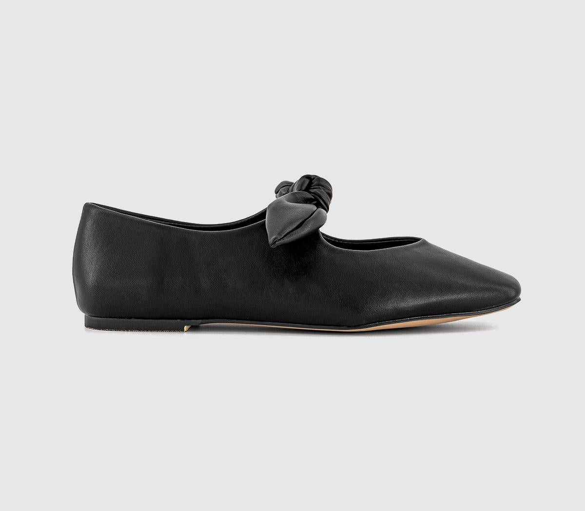 Womens OFFICE Fliss Bow Ballerina Flats Black