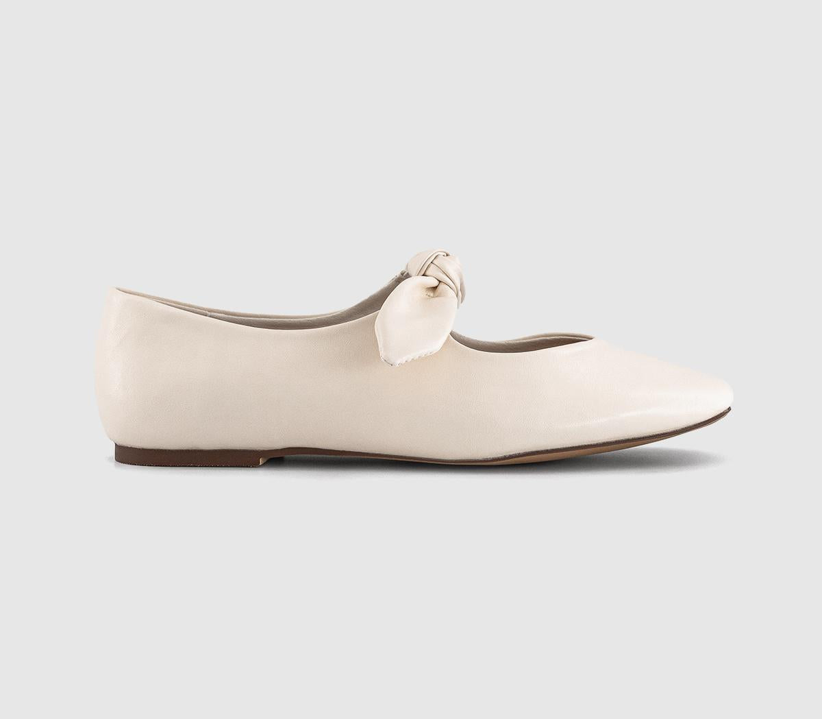 Womens OFFICE Fliss Bow Ballerina Flats White