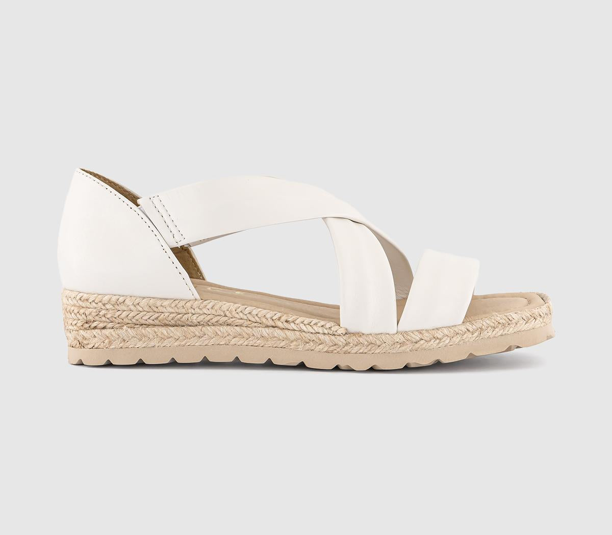 Womens OFFICE Sailor Cross Strap Espadrille Sandals White