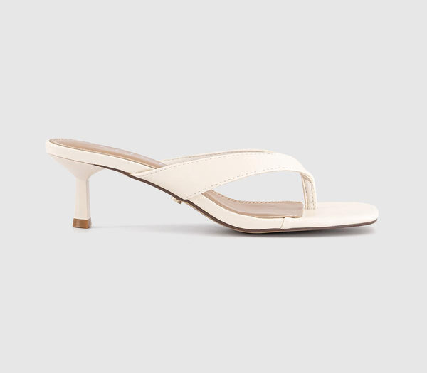 Womens OFFICE Mila Toe Post Heeled Sandals White