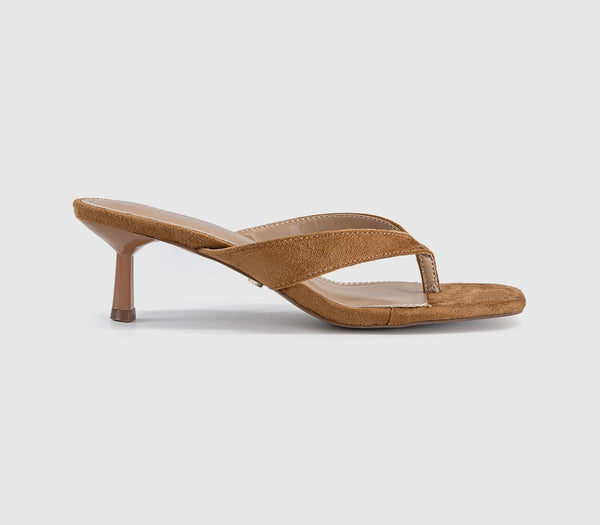 Womens OFFICE Mila Toe Post Heeled Sandals Taupe