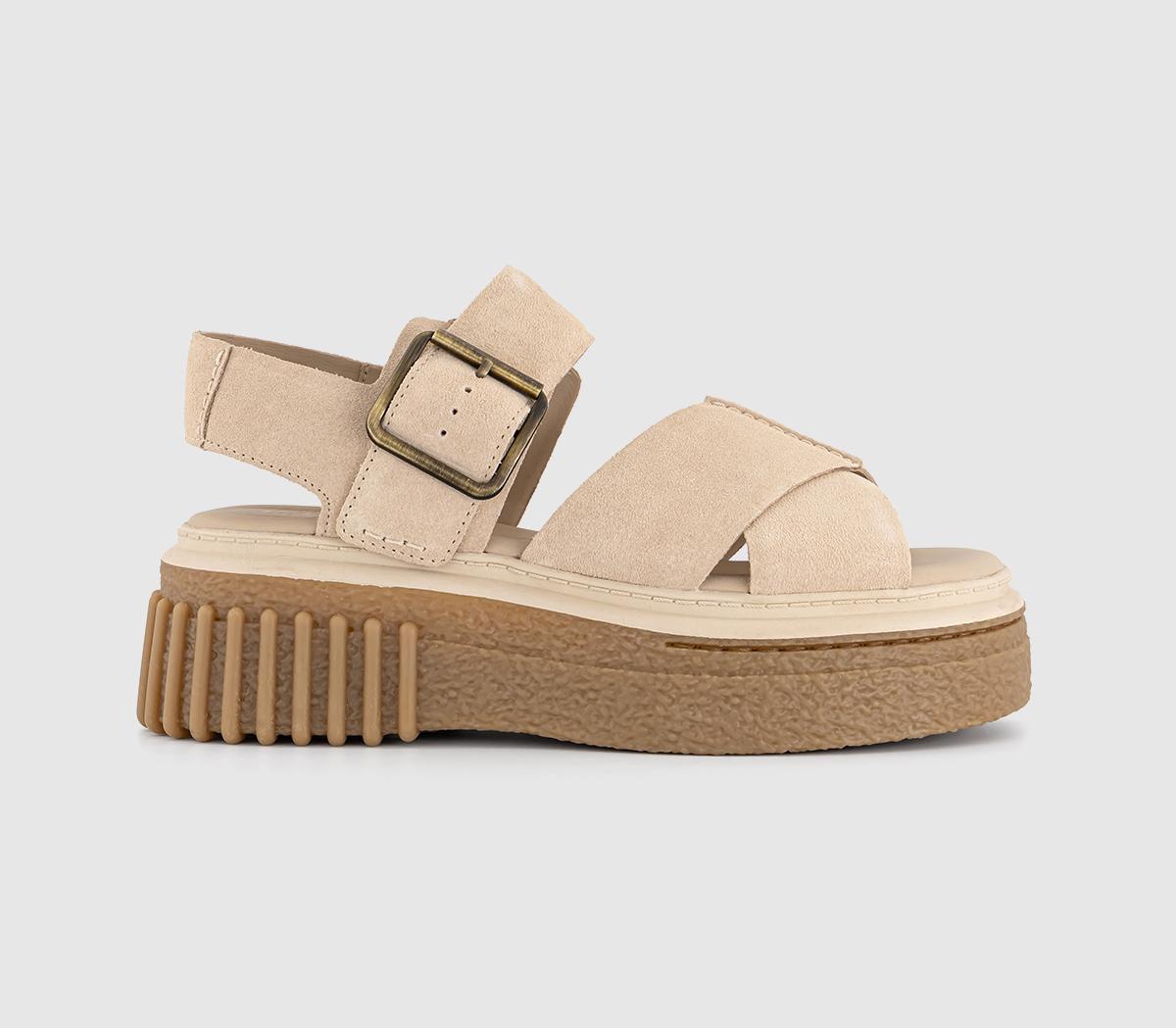 Womens Clarks Originals Evamar Sandal Ecru Suede