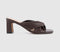 Womens OFFICE Muse Ruched Heeled Mules Chocolate Brown