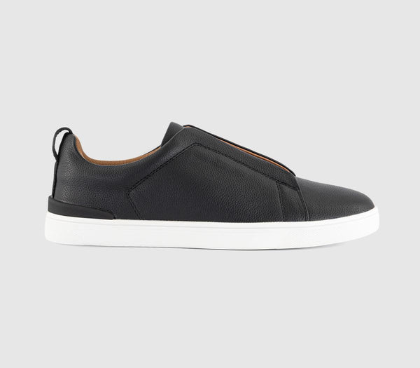 Mens OFFICE Corbett Elastic Slip On Trainers Black