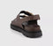 Womens EARTHADDICT Dandelion Slingback Footbed Sandals Brown Leather