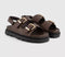 Womens EARTHADDICT Dandelion Slingback Footbed Sandals Brown Leather