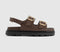 Womens EARTHADDICT Dandelion Slingback Footbed Sandals Brown Leather