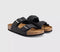 Mens OFFICE Sidney Double Buckle Footbed Sandals Black