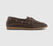 Womens OFFICE Fender Lace Up Boat Shoes Brown Leather