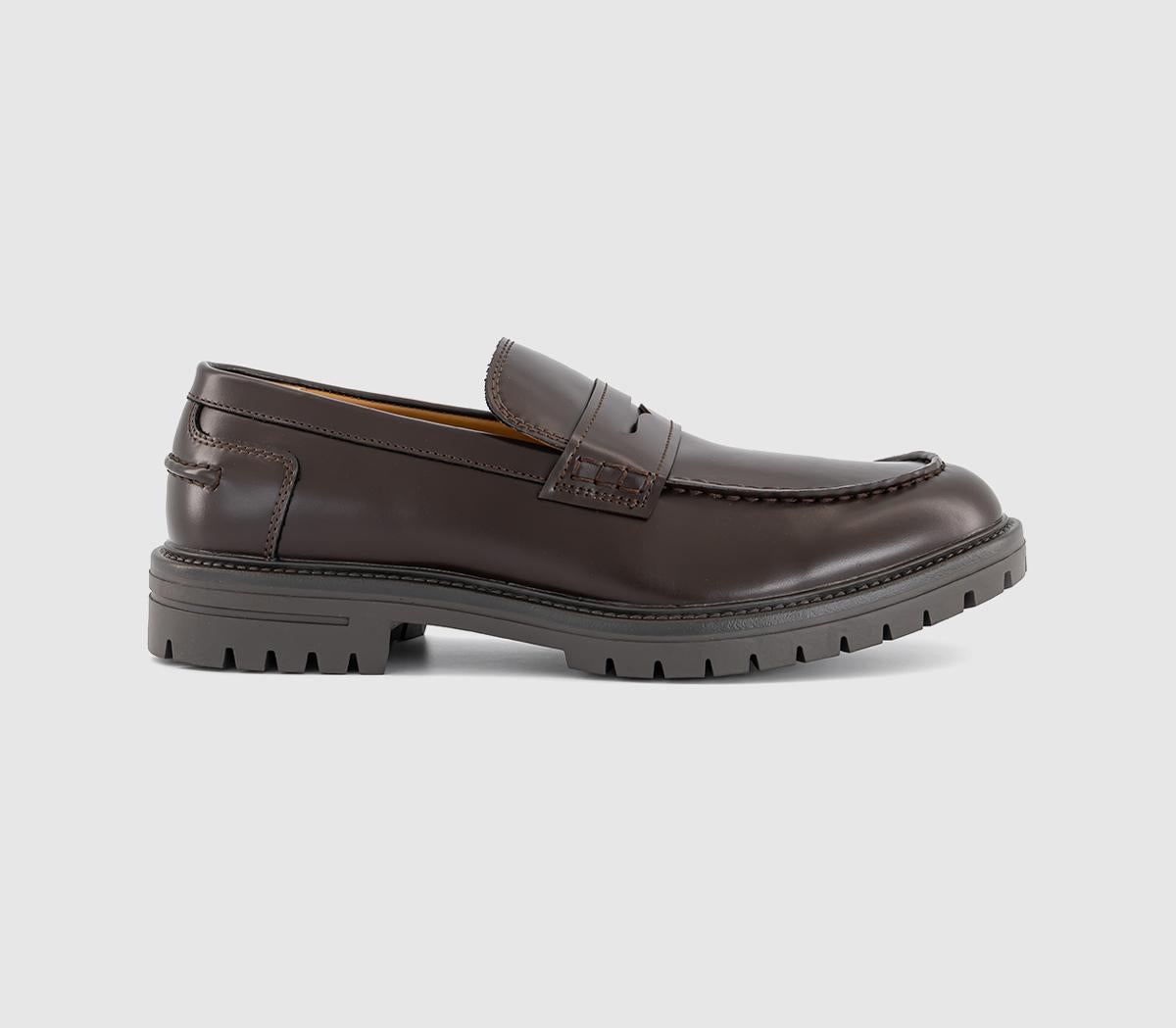 Mens OFFICE Moe Chunky Cleat Sole Loafer Brown