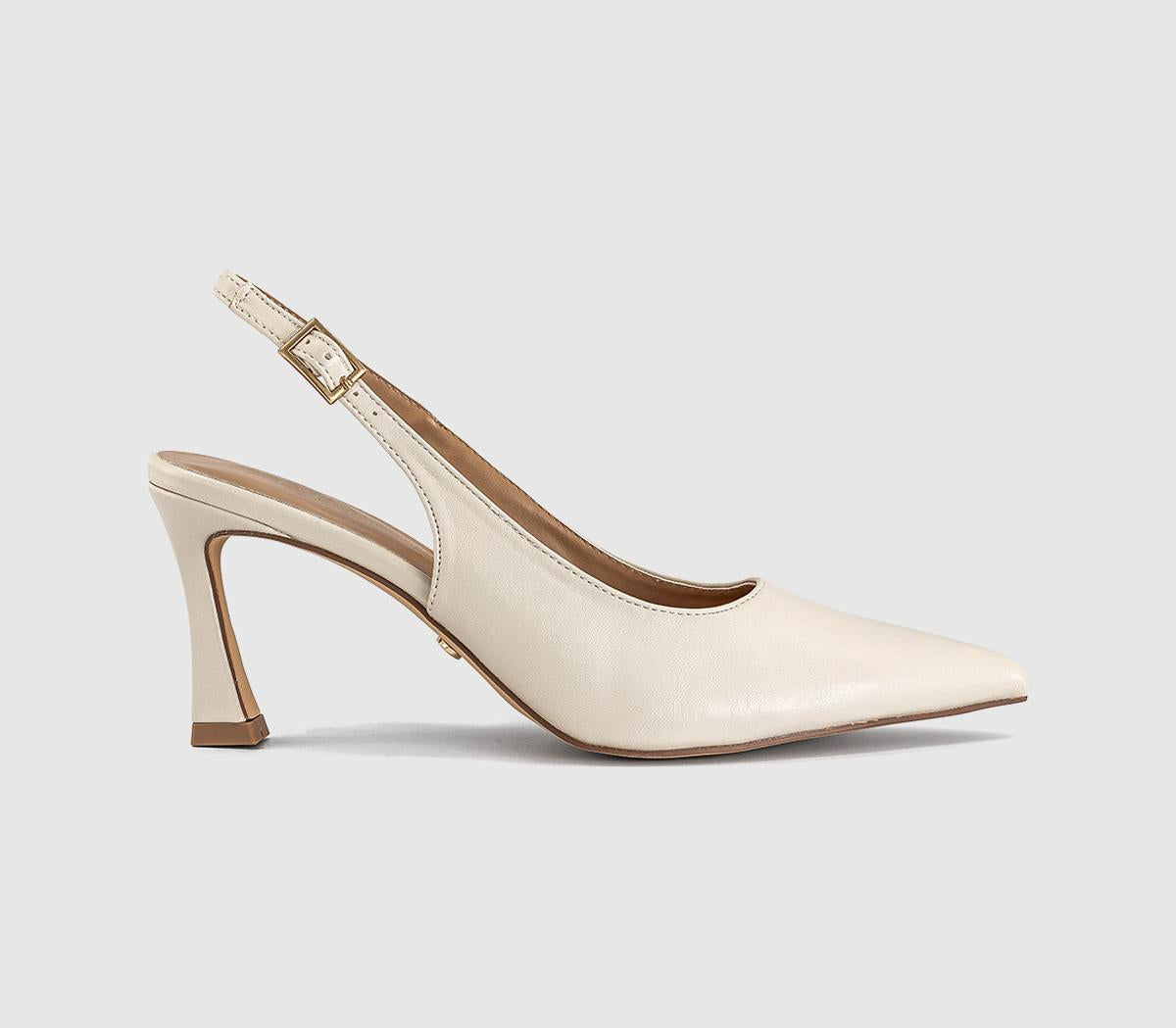 Womens OFFICE Harley Buckle Slingback Court Heels Off White