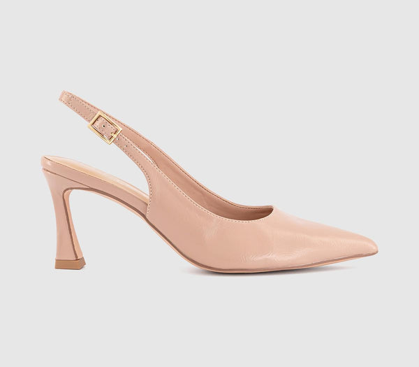 Womens OFFICE Harley Buckle Slingback Court Heels Blush