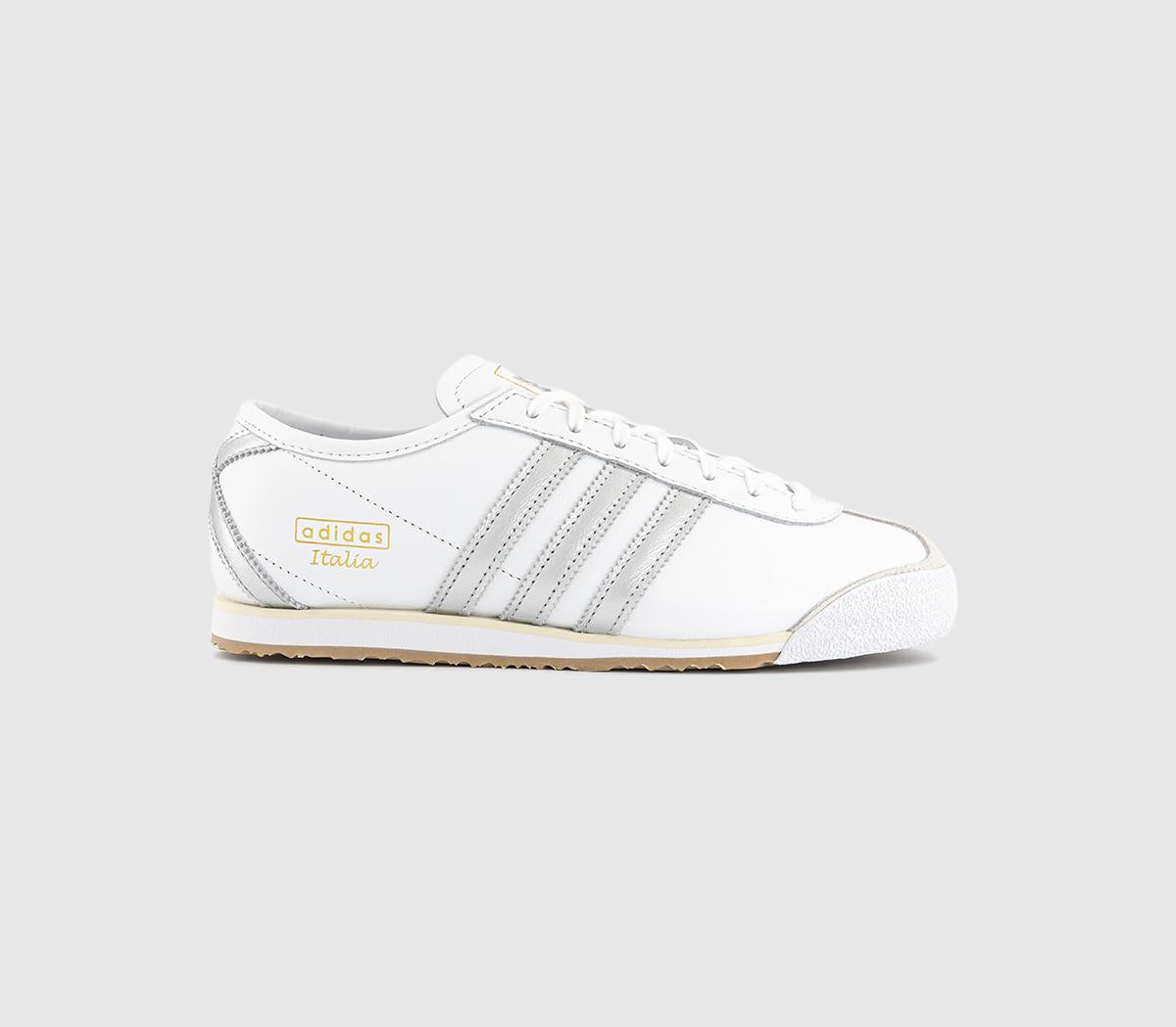 Womens Adidas Italia 70S Trainers White Silver Metallic Cream White Uk Size 4
