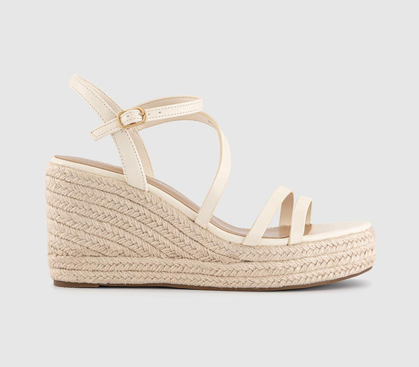 Womens OFFICE Holland Strappy Espadrille Wedges White