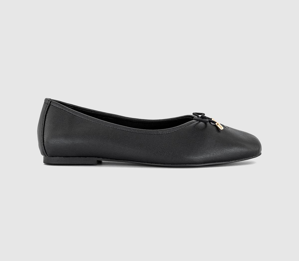 Womens OFFICE Freya Bow Ballerina Shoes New Black