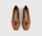 Womens OFFICE Freya Bow Ballerina Flats Tan Faux Suede